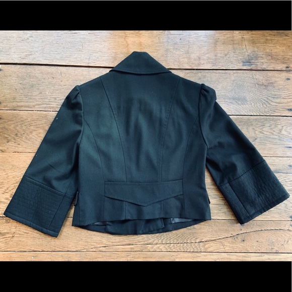 The Limited  3/4 sleeve gold button blazer - Picture 4 of 5